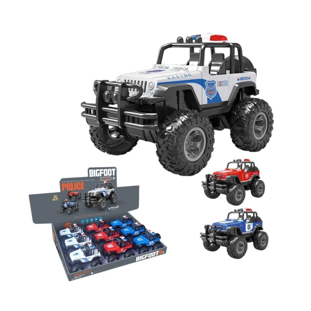 Eğitici Oyuncak XFG-989-107 -Vardem Çek Bırak Üstü Açık Bigfoot Off-Road Polis Jeep - Görsel 4