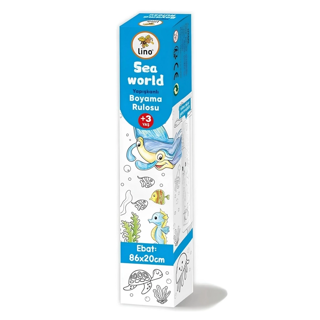 Çocuk Yapışkanlı Boyama Rulosu Sea World 86 x 20 cm - Görsel 3