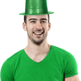 Yeşil Parıltılı Simli Fötr Silindir Parti Şapkası Eğlenceli ve Şık Tasarım