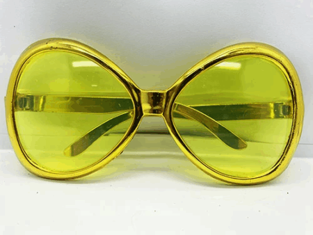 Çocuk Yeşilçam Temalı Parti Gözlüğü Gold Renk 7x16 cm