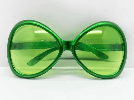 Çocuk Yeşilçam Temalı Parti Gözlüğü Yeşil Renk 7x16 cm