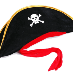 Yetişkin Boy Kadife Jack Sparrow Denizci Korsan Şapkası 50x20 cm Kostüm Aksesuarı