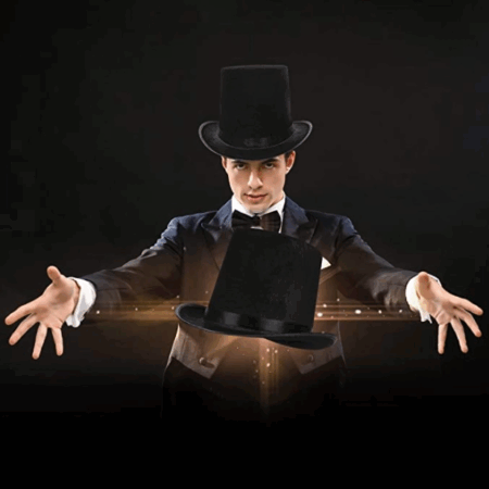 Yetişkin Siyah Ringmaster Sihirbaz Şapkası Silindir Model