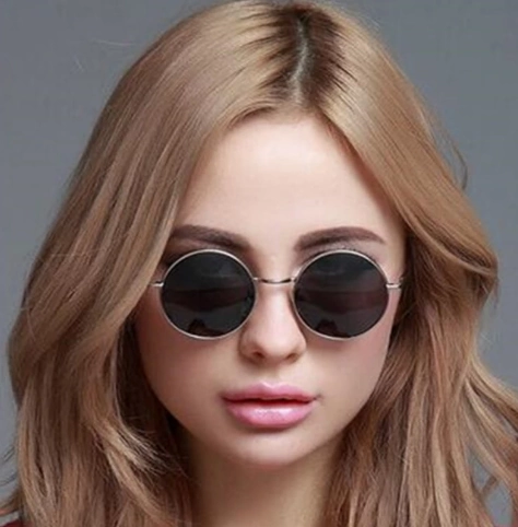 Çocuk Yuvarlak Cam John Lennon Tarzı Gümüş Çerçeveli Siyah Gözlük - Görsel 4