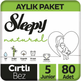 Sleepy Natural Bebek Bezi Jumbo 5 Beden 11-18 Kg 80 Adet