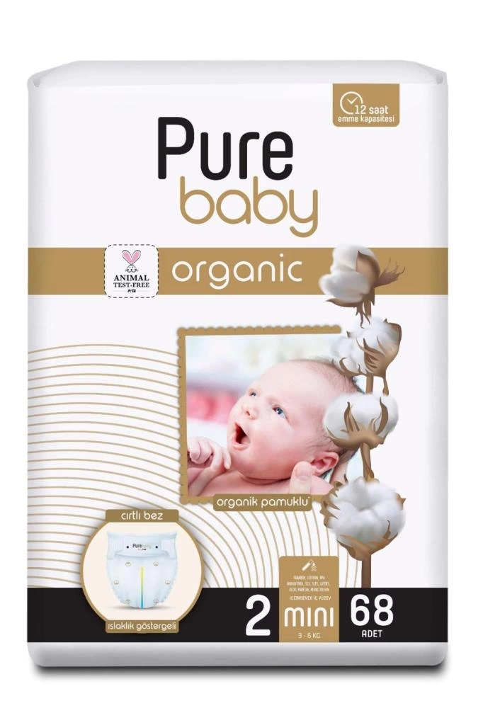 Sleepy Pure Baby Organik Bebek Bezi Jumbo 2 Beden 3-6 Kg 68 Adet - Görsel 2