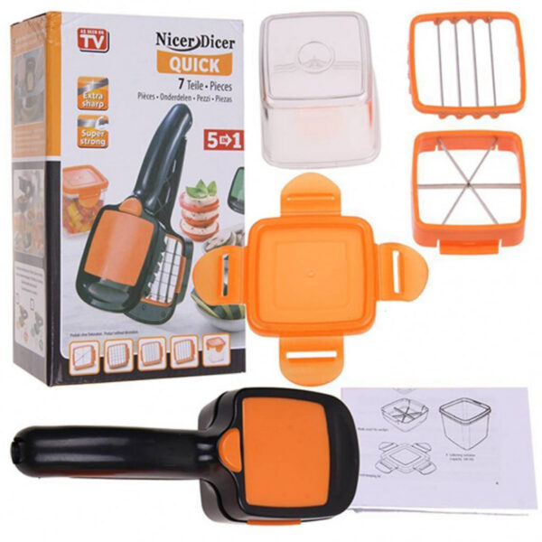Nicer Dicer Quick 5 In 1 Pratik Hazneli Sebze Meyve Doğrayıcı Dilimleme Aleti (K0) - Görsel 4