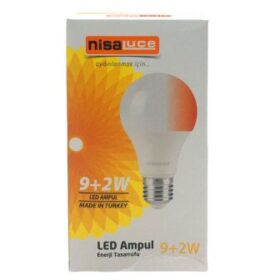 NİSALUCE EAMP-074/BK 9+2W E27 BEYAZ-KIRMIZI LED AMPUL (K0)
