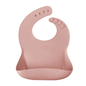 Silikon Mama Önlüğü Pinky Pink Bebek İçin Yumuşak Su Geçirmez ve Kolay Temizlenir Önlük