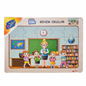 Çocuk ONY-101-102-103 Ahşap Eğitici Puzzle Benim Okulum -Onyıl