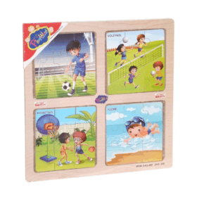 Çocuk ONY-343/344/345/346 Ahşap Eğitici 4'lü Puzzle -Onyıl