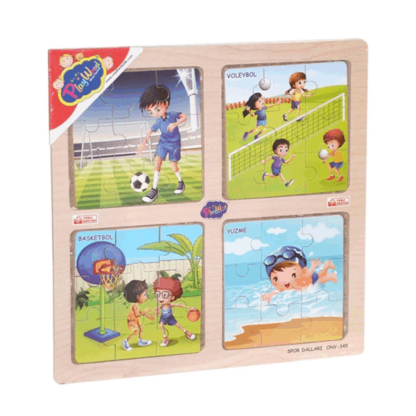 Çocuk ONY-343/344/345/346 Ahşap Eğitici 4'lü Puzzle -Onyıl