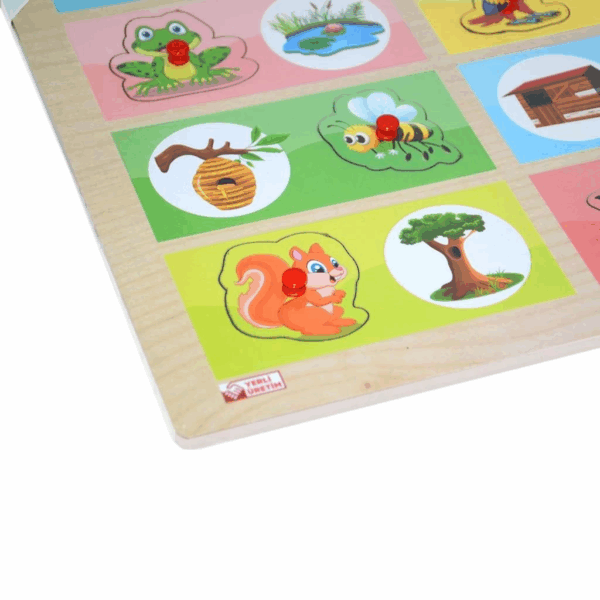 Çocuk ONY-363-364 Ahşap Tutmalı Eşleştirme Hangi Hayvan Nerede Yaşar -Onyıl - Görsel 3