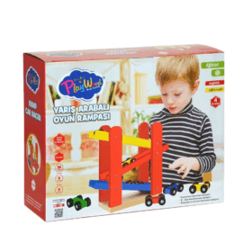 Çocuk ONY-382 PlayWood  Ahşap Yarış Arabalı Oyun Rampası-Onyıl