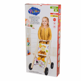 Çocuk ONY-386 Ahşap Oyuncak Bebek Arabası -Onyıl