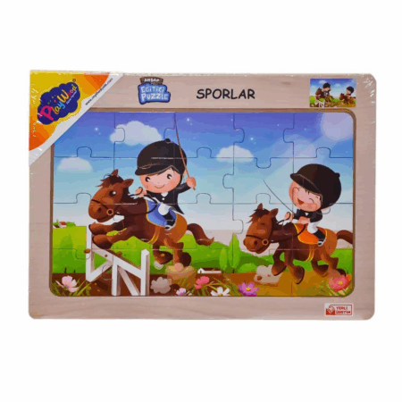 Çocuk ONY-85-86-87-88 Ahşap Eğitici Puzzle Sporlar -Onyıl