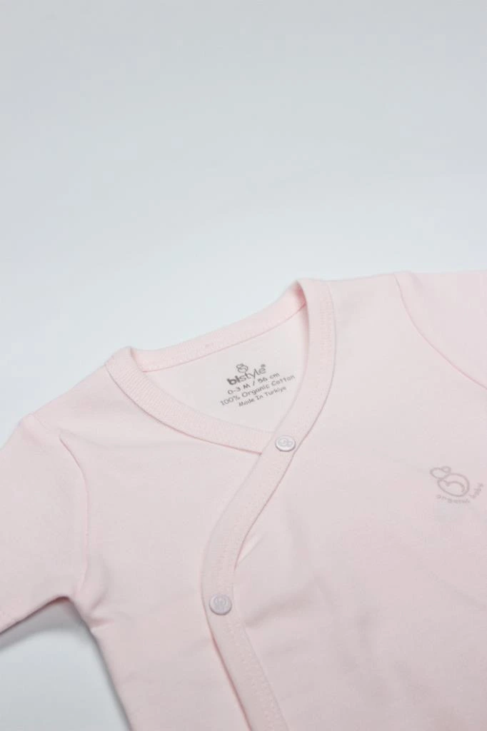 Organik Natural Basic Style Kruvaze Uzun Kol Body BS17102 Pembe - Görsel 2