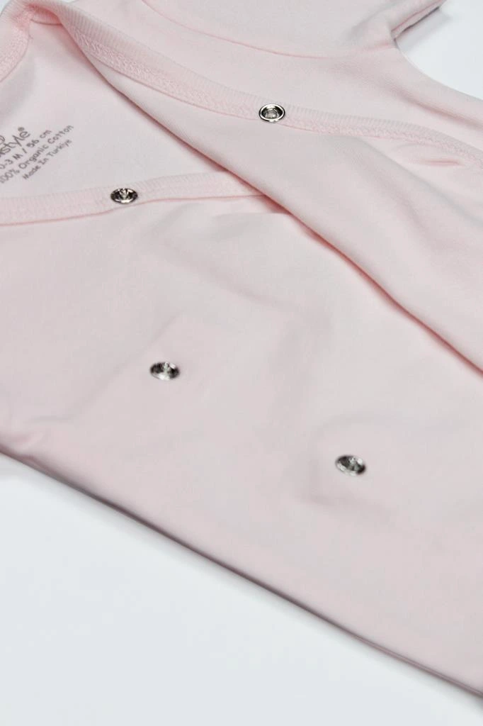 Organik Natural Basic Style Kruvaze Uzun Kol Body BS17102 Pembe - Görsel 4