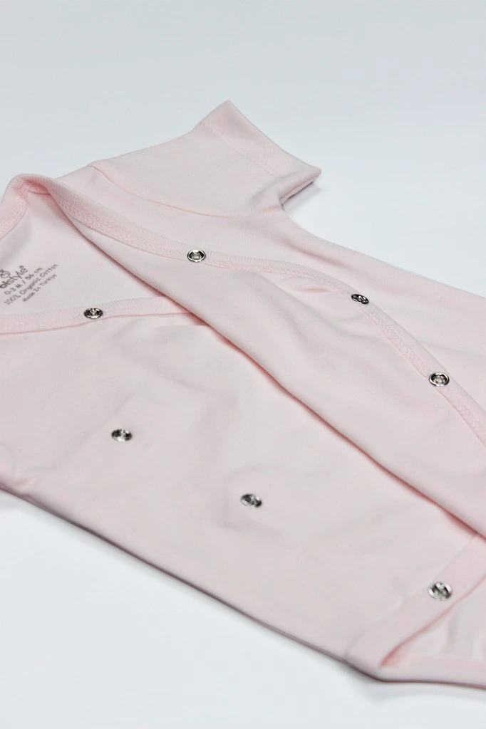 Organik Natural Basic Style Kruvaze Yarım Kol Body BS17101 Pembe - Görsel 4