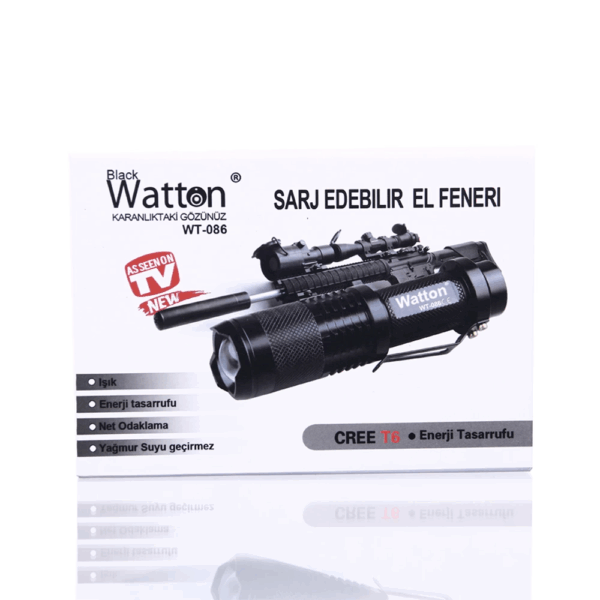 Orjinal 800 Lümen T6 Şarjlı El Feneri  Wt-086 - Görsel 2