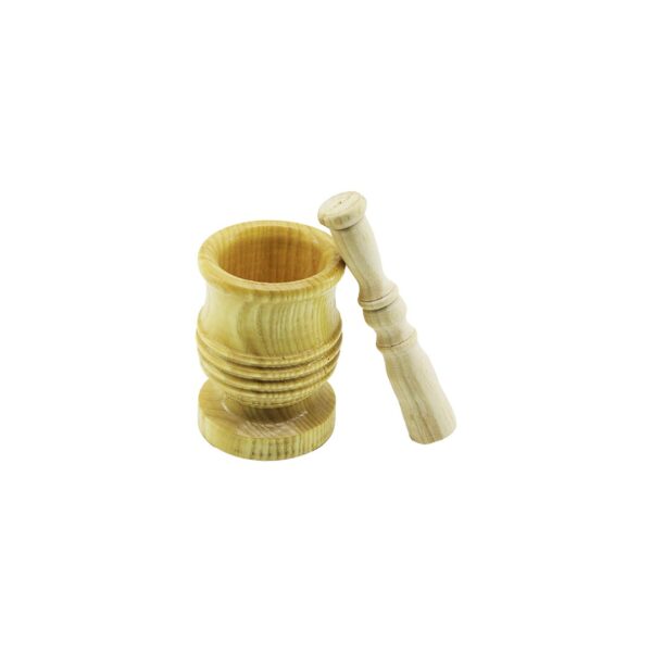 ORTA BOY  LÜX AHŞAP HAVAN SARIMSAK DÖVECEK Ç: 7.3CM--D: 6.5CM--Y: 10.5CM FİLELİ AMBALAJ (K0)