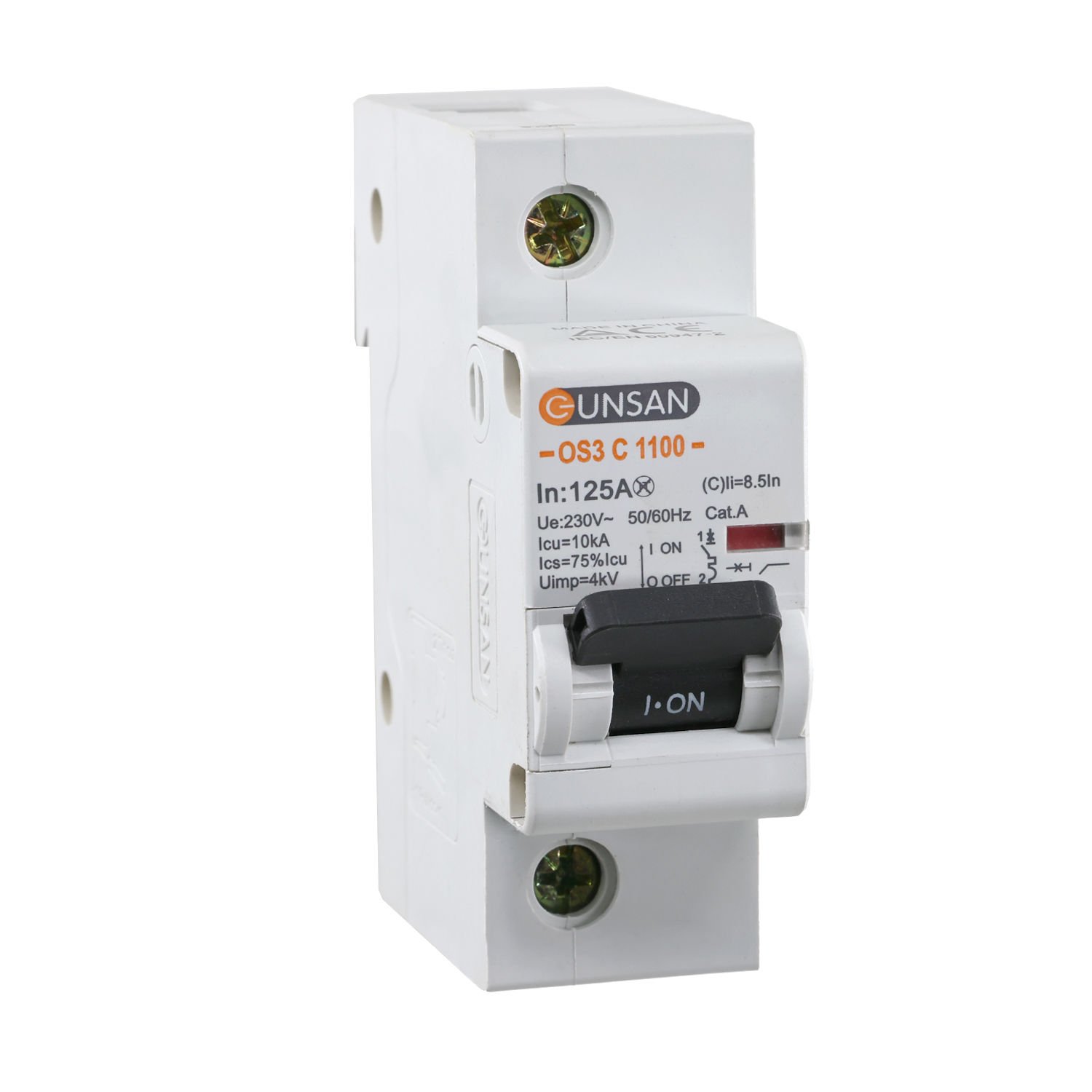 Günsan Valta Otomatik Sigorta 1P 10kA C Tip 125A Bir Kutuplu
