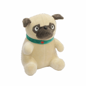 Oturan Pug Peluş Köpek 30Cm