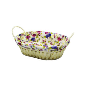 OVAL RENKLİ BEZLİ HASIR EKMEK SEPETİ (K0)