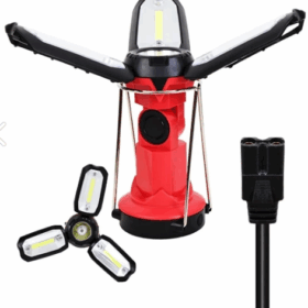 P-8801 Şarjlı Katlanabilir 3xcob Led+ 3w Led Çok Fonksiyonlu Kamp Feneri