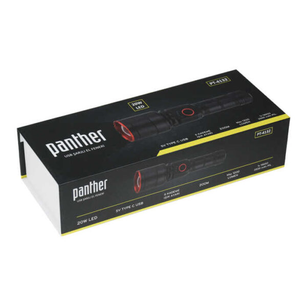 PT-4132 USB ŞARJLI EL FENERİ (K0) - Görsel 4