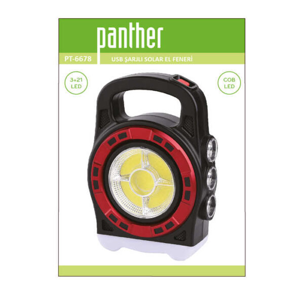 PT-6678 SOLAR USB ŞARJLI EL FENERİ (K0) - Görsel 4