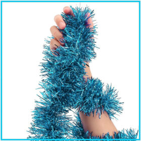 Parti İçin Sim Süs 2 Metre Uzunluk 8 cm Genişlik Açık Mavi Renk İthal (K0)