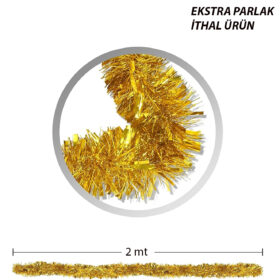 Parti İçin Sim Süs 2 Metre Uzunluk 8 cm Genişlik Altın Renk İthal (K0)