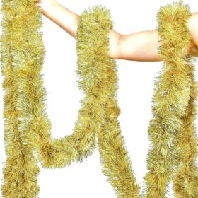 Parti İçin Mega Kalın Sim Süs 2 Metre Uzunluk 10 cm Genişlik Altın İthal (K0)