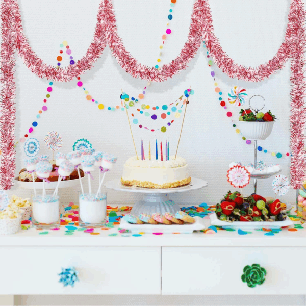 Parti İçin Sim Süs 2 Metre Uzunluk 8 Cm Genişlik Pembe Renk İthal - Görsel 4
