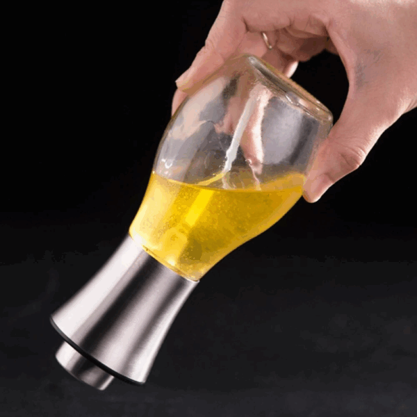 Paslanmaz Çelik Başlıklı Cam Spray Yağdanlık - Görsel 3