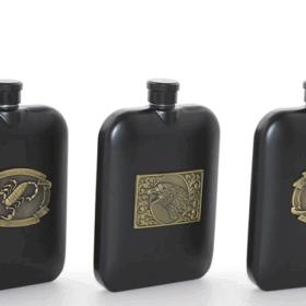 Paslanmaz Çelik Kabartmalı Tekli 6 Oz Matara Alk2666