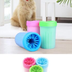 Pati Ayak Yıkama Kovası Silikon Jel Fırçalı Kedi Köpek  (Büyük) (K0)