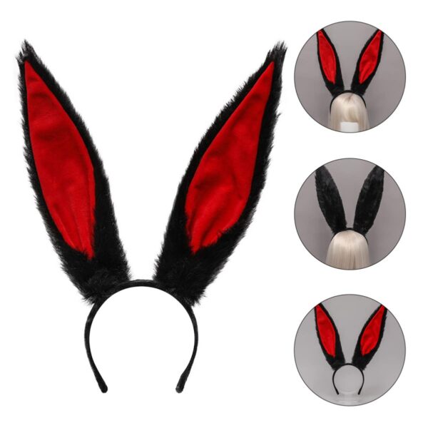 Peluş Malzemeden İmal Mega Boy Şekil Verilebilir Tavşan Kulağı Siyah 14X43 cm (K0) - Görsel 3