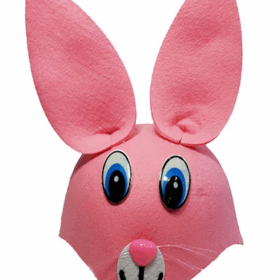 Pembe Renk Kulaklı Tavşan Şapkası Hayvan Şapkası