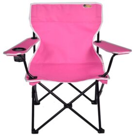 PEMBE TELESKOPİK KATLAMALI KAMP SANDALYESİ (K0)