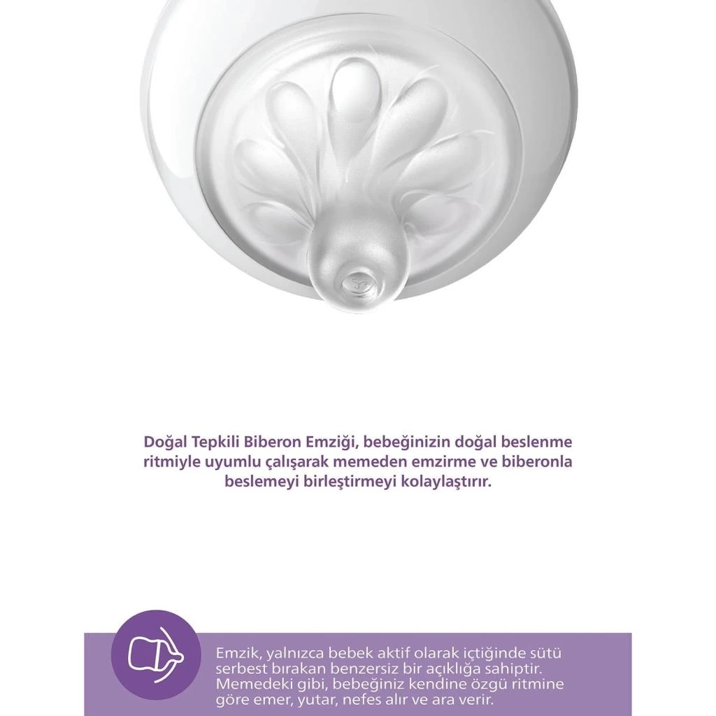 Philips Avent Doğal Tepkili Natural Response PP Biberon 260ml 1+ Ay Pembe - Görsel 2