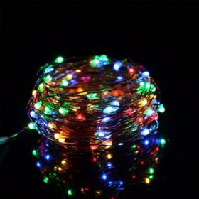 Pilli Renkli Peri Led Işık Saçak 10 Metre Dekoratif Aydınlatma (RGB) (K0)