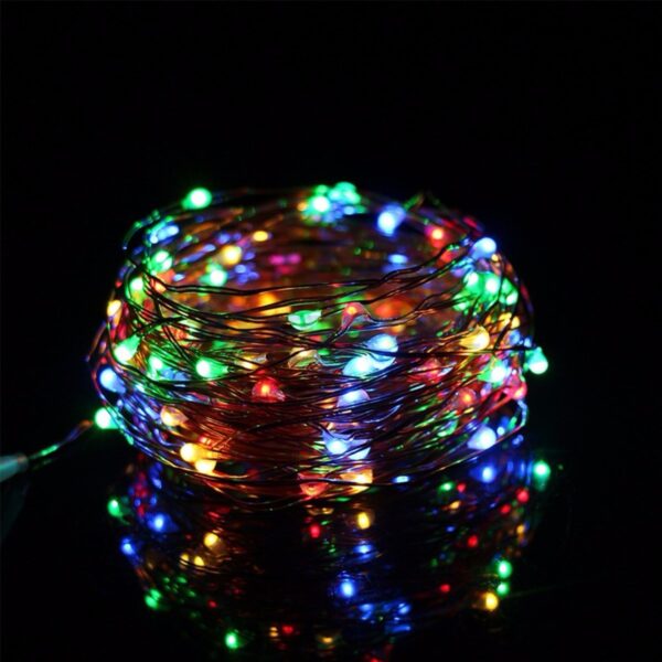 Pilli Renkli Peri Led Işık Dekoratif Aydınlatma 5 Metre RGB Led (K0)