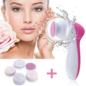 Pilli Yüz Cilt Temizleme Cihazı Siyah Nokta Peeling Fırça Seti Vücut Yüz Bakımı Masaj Aleti 5 in 1 (K0)