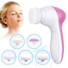 Pilli Yüz Cilt Temizleme Cihazı Siyah Nokta Peeling Fırça Seti Vücut Yüz Bakımı Masaj Aleti 5 in 1 (K0)