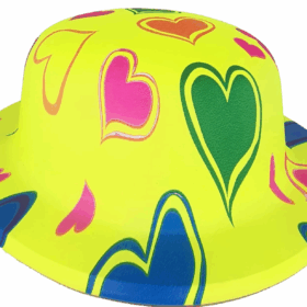 Plastik Neon Desenli Uv Işık Parti Şapkası Sarı 1 Adet