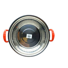 PLASTİK RENKLİ KULP METAL SEPET SÜZGEÇ 28CM (K0)