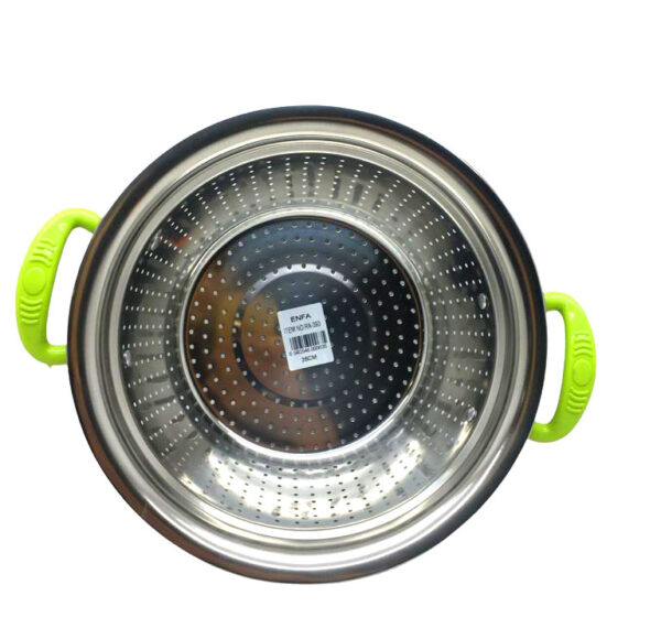 PLASTİK RENKLİ KULP METAL SEPET SÜZGEÇ 26CM. (K0)