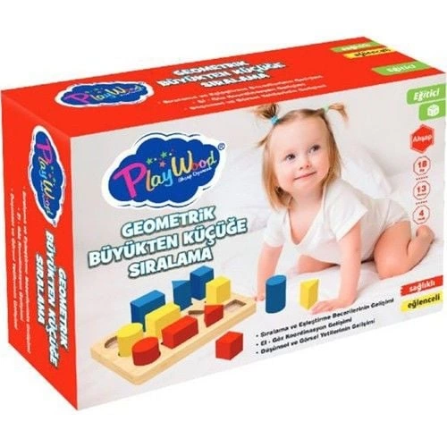 Play Wood Geometrik Büyükten Küçüğe Sıralama 314 - Görsel 2